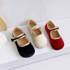 Children's Retro Shoes Red Velvet Girls' Shoes