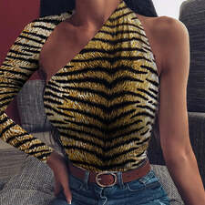 Tiger print jumpsuit top