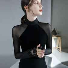 Stitching Black Top Velvet Inner Bottoming Shirt