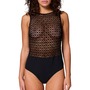 Apolline Sheer Lace &amp; Microfiber Teddy, Main, color, Black