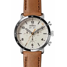 Shinola Canfield Sport Leather Strap Watch, 45mm