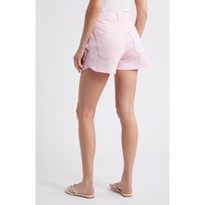 Skyrise Dolphin Hem Denim Shorts, Main, color, Frosty Orchid