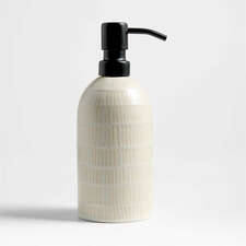 View Clean by Crate Ivory Ceramic Soap Dispenser with Black Pump - image 1 of 4