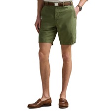 Classic Fit Flat Front Linen &amp; Cotton Blend Chino Shorts, Main, color, Tree Green