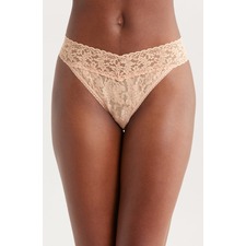 Hanky Panky Original Rise Lace Thong, Main, color, Honey I