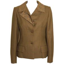 Vintage 1980s Bill Blass Houndstooth Trimmed Blazer 