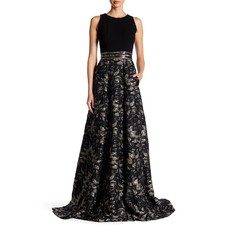  Carmen Marc Valvo Embellished Printed Gown