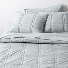 View Favorite Washed Organic Cotton Percale Mist Blue King Comforter - image 1 of 6