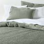 View Organic Cotton Waffle Shadow Sage Green King Duvet Cover - image 1 of 10