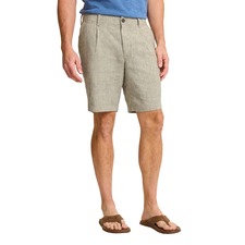 Isla Sands Pleated Stripe Linen Blend Shorts, Main, color, Beach