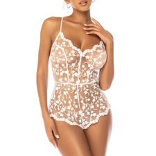 Lace Romper, Main, color, Star White