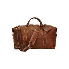 STEEL HORSE LEATHER The Eira Duffle Bag | Vintage Leather Weekender, Main, color, Brown