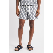 Andrew Check Cotton Shorts, Main, color, Navy