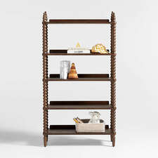 View Jenny Lind Deep Brown Wood Spindle 5-Shelf Bookcase - image 1 of 9