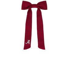 BaubleBar University Of Alabama Logo Hair Bow in White in Red | REVOLVE