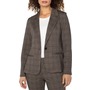 Fitted One-Button Plaid Bla...