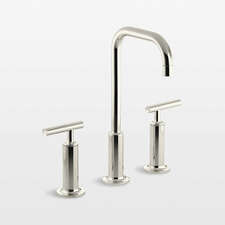 View Kohler ® Purist ® Widespread Chrome Gooseneck Bathroom Sink Faucet - image 1 of 3