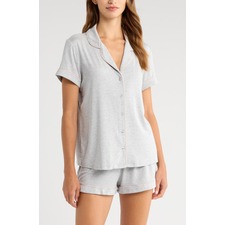 Moonlight Eco Short Pajamas, Main, color, Grey Heather- Pink