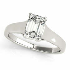 Emerald Cut Solitaire Diamond Engagement Ring