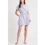 Stripe Cotton Mini Shirtdress 