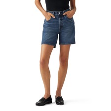 Mid Thigh Denim Shorts, Main, color, Broken Midnight No Dx