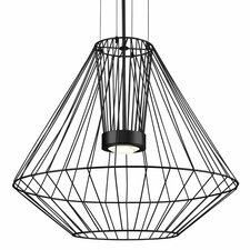 Arctic Single Light Metal Dimmable LED Geometric Chandelier, 23" H x 20" W x 20" D