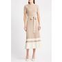  Pleated Tie Waist Maxi Swe...