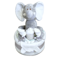 Ellie 1-Tier Nappy Cake - Silver