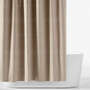 View Organic Cotton Sateen Embroidered Taupe and Bright White Shower Curtain - image 1 of 4