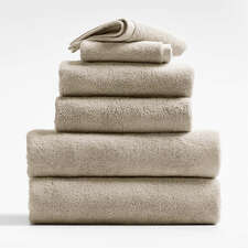 View Organic Turkish Cotton Taupe Towels, Set of 6 - image 1 of 5