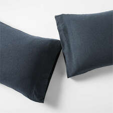 Viewing product image Cozysoft Organic Cotton Jersey Midnight Navy Blue King Pillowcases, Set of 2 - image 1 of 6