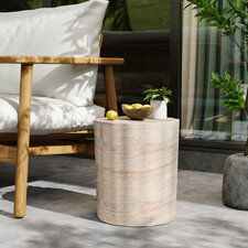 Coda 15.5'' Concrete Outdoor Side Table, Travertine