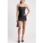 Ruched Satin Minidress, Mai...