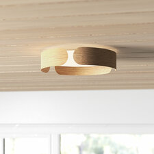 Narjis Single Light Acrylic LED Flush Mount, Wood Color