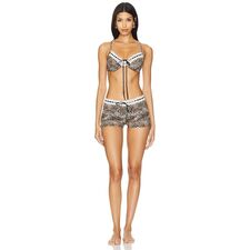 Lingerie Bikini And Booty Shorts in Leopard Print 