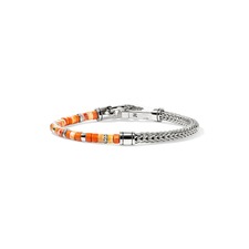 John Hardy Heishi Chain Bracelet, Silver, Gemstones, Main, color, Orange