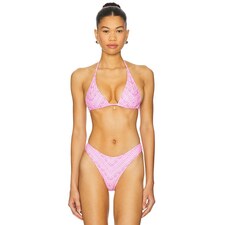  Classic Tie Halter Bikini Top in Starlight Saloon | REVOLVE