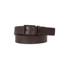 BOSS Timon Leather Belt, Main, color, Dark Brown