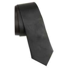 TOM FORD Soft Plongé Lambskin Leather Tie, Main, color, 1N001 Black