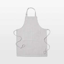 View Metro Stripe Pewter Grey Cotton Apron - image 1 of 4