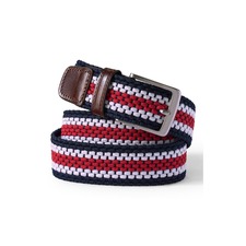 Lands' End Elastic Braid Belt, Main, color, Red White Blue Stripe