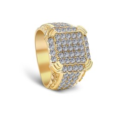Bliss Diamond 2Ct Men's Diamond Ring in 14k Gold Lab Grown, Main, color, 14K Yellow Gold