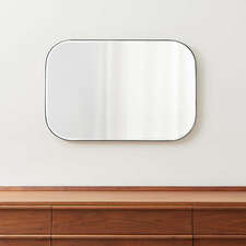 View Edge Medium Silver Rounded Rectangle Vanity Mirror 36"x24" - image 1 of 10