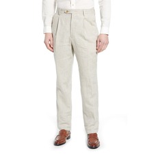 Berle Pleat Front Linen Pants, Main, color, Natural