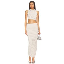 Female Model wearing h:ours Inez Crop Top Tops. Showing image 4 of 4