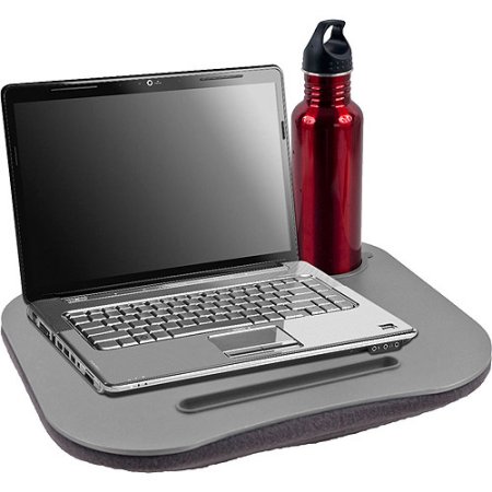 TG Cushioned Desk with Pen and Cup Holder, Gray