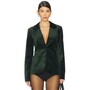 Good American Velvet Sculpted Blazer in Pine Green003 | REVOLVE
