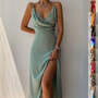 V-neck Slit Sling Dress Sum...