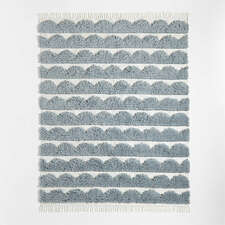 View Hi/Low Scallop Mist Blue Flatweave Kids Performance Area Rug 5'x8' - image 1 of 7