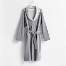View Organic S/M Cotton Jersey Heathered Grey Bath Robe - image 1 of 6